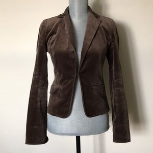 J. crew velour brown fully lined jacket